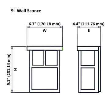 Black Finish & Glass LED Wall Sconce, 3-4311D Series